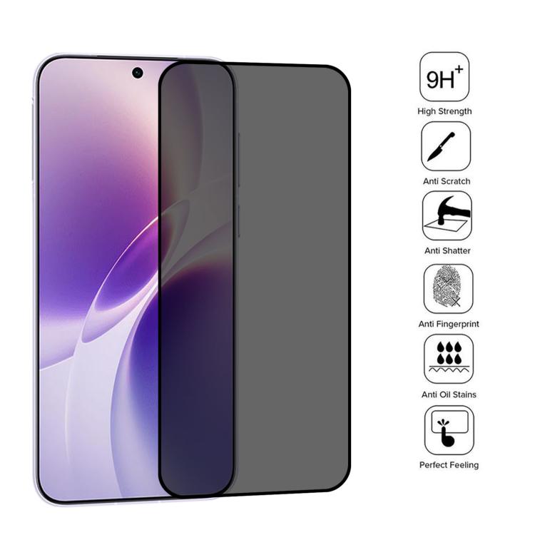 For vivo X300s High Transparency Full Cover Anti-spy Tempered Glass Film, Support Fingerprint Unlocking