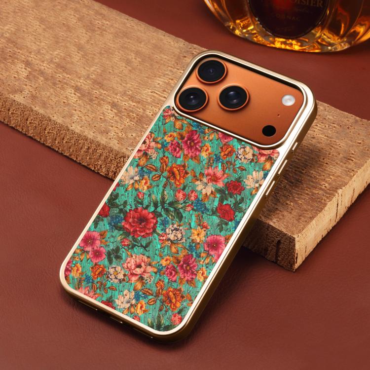For iPhone 15 Denior Peony Series Electroplated Magnetic Phone Case