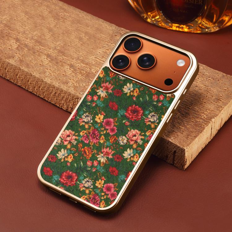 For iPhone 15 Pro Max Denior Peony Series Electroplated Magnetic Phone Case
