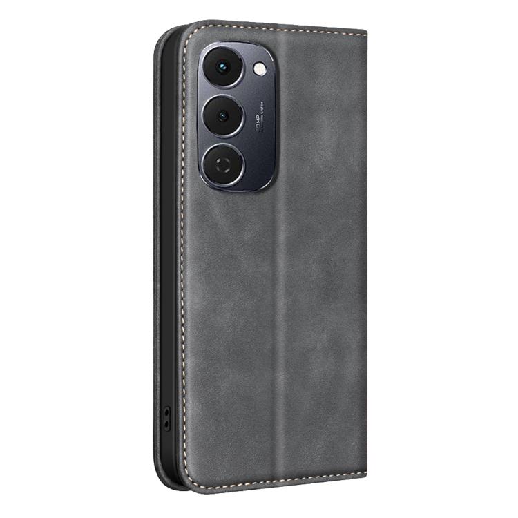 For Tecno Spark 40 Pro+ 4G BINFEN COLOR Calfskin Texture Magnetic RFID Vegan Leather Phone Case