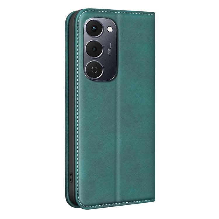 For Tecno Spark 40 Pro+ 4G BINFEN COLOR Calfskin Texture Magnetic RFID Vegan Leather Phone Case