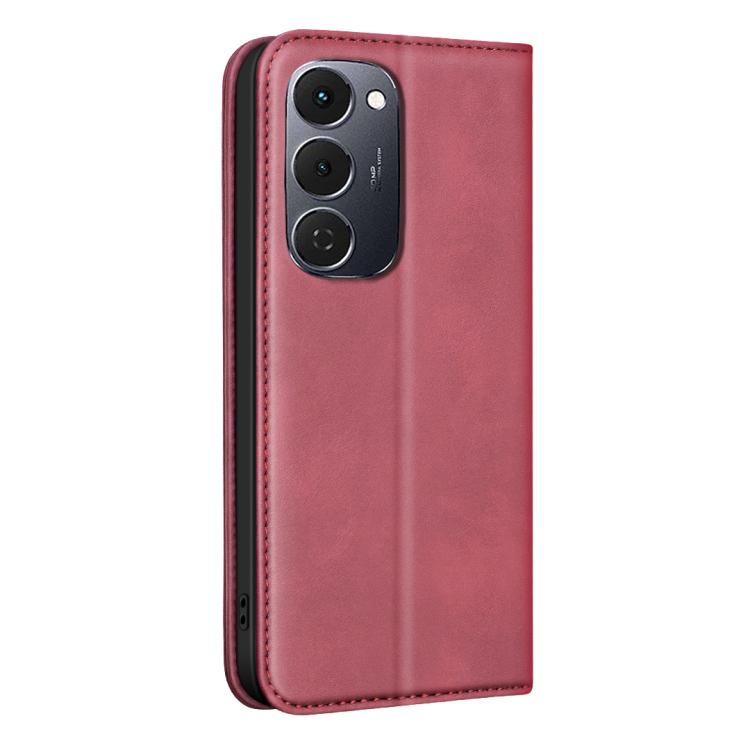 For Tecno Spark 40 Pro+ 4G BINFEN COLOR Calfskin Texture Magnetic RFID Vegan Leather Phone Case
