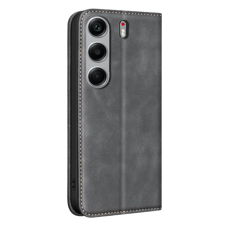 For Tecno Camon 40 Pro 4G BINFEN COLOR Calfskin Texture Magnetic RFID Vegan Leather Phone Case