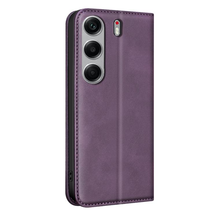 For Tecno Camon 40 Pro 4G BINFEN COLOR Calfskin Texture Magnetic RFID Vegan Leather Phone Case