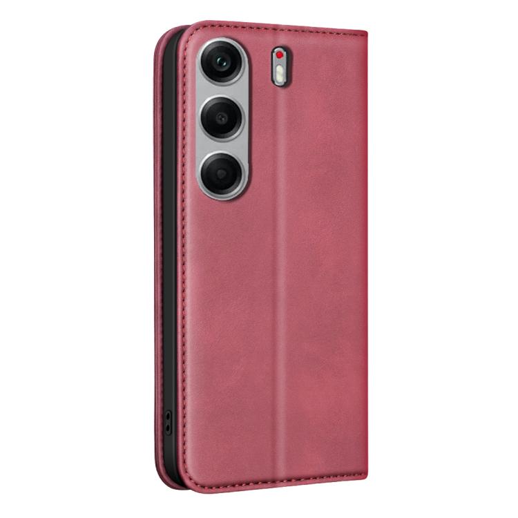 For Tecno Camon 40 Pro 4G BINFEN COLOR Calfskin Texture Magnetic RFID Vegan Leather Phone Case