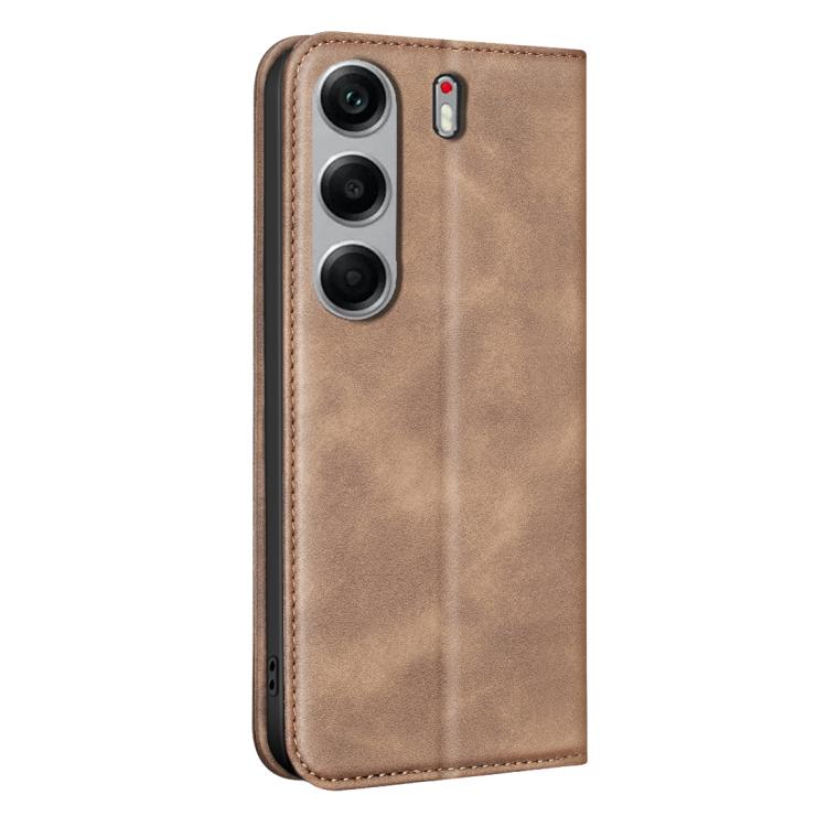 For Tecno Camon 40 Pro 4G BINFEN COLOR Calfskin Texture Magnetic RFID Vegan Leather Phone Case