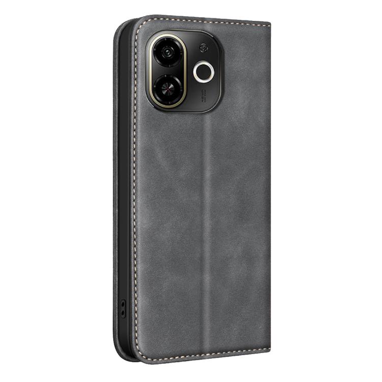 For Tecno Pop 9 5G / Spark 30C 5G BINFEN COLOR Calfskin Texture Magnetic RFID Vegan Leather Phone Case