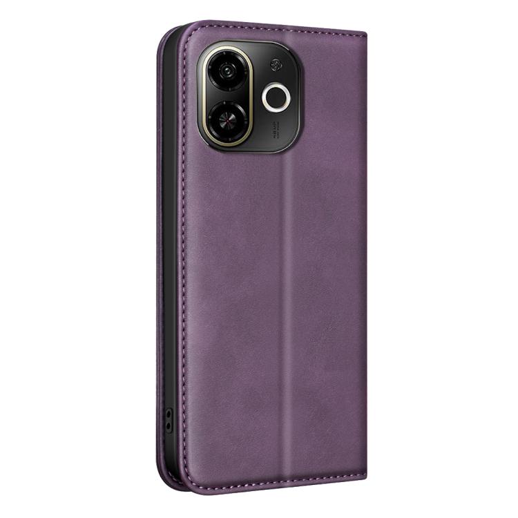 For Tecno Pop 9 5G / Spark 30C 5G BINFEN COLOR Calfskin Texture Magnetic RFID Vegan Leather Phone Case