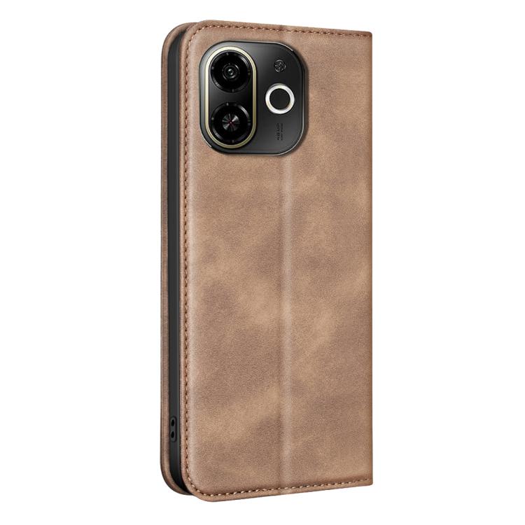 For Tecno Pop 9 5G / Spark 30C 5G BINFEN COLOR Calfskin Texture Magnetic RFID Vegan Leather Phone Case