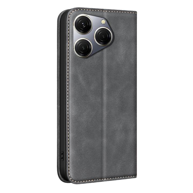For Tecno Spark 20 Pro BINFEN COLOR Calfskin Texture Magnetic RFID Vegan Leather Phone Case