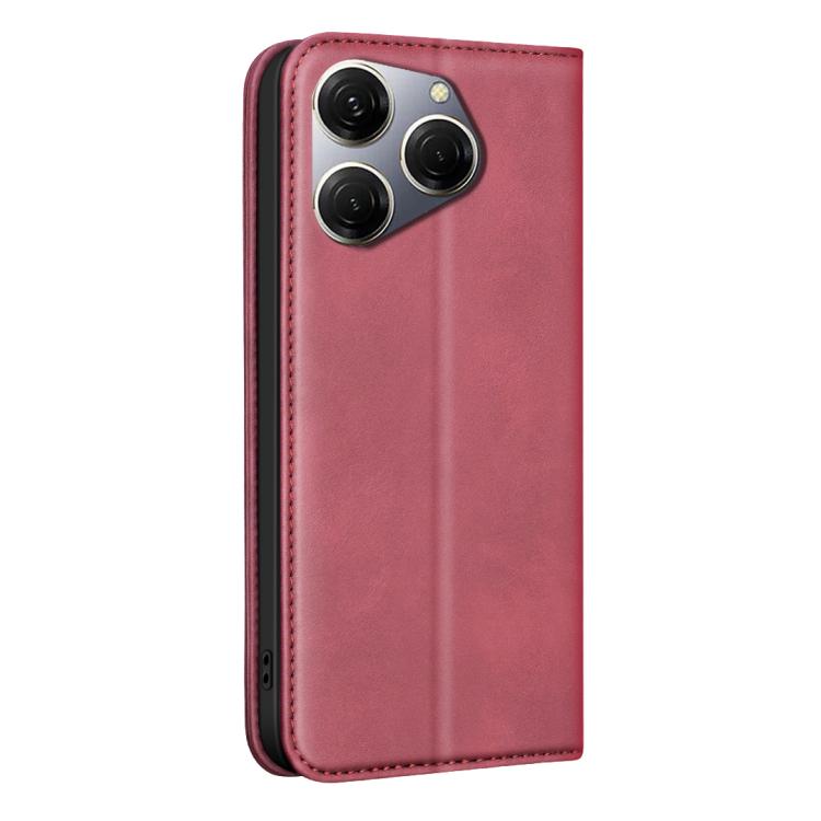 For Tecno Spark 20 Pro BINFEN COLOR Calfskin Texture Magnetic RFID Vegan Leather Phone Case