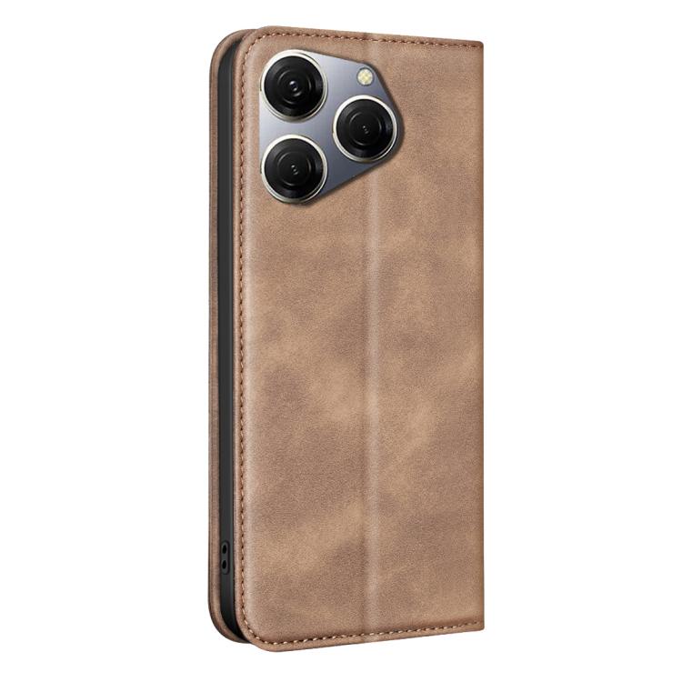 For Tecno Spark 20 Pro BINFEN COLOR Calfskin Texture Magnetic RFID Vegan Leather Phone Case