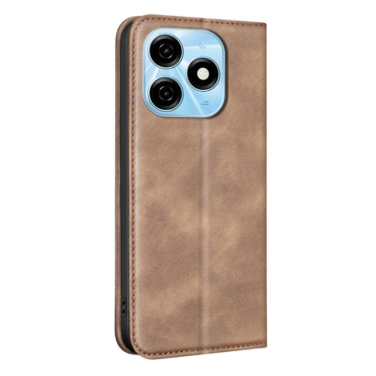 For Tecno Spark 20 BINFEN COLOR Calfskin Texture Magnetic RFID Vegan Leather Phone Case