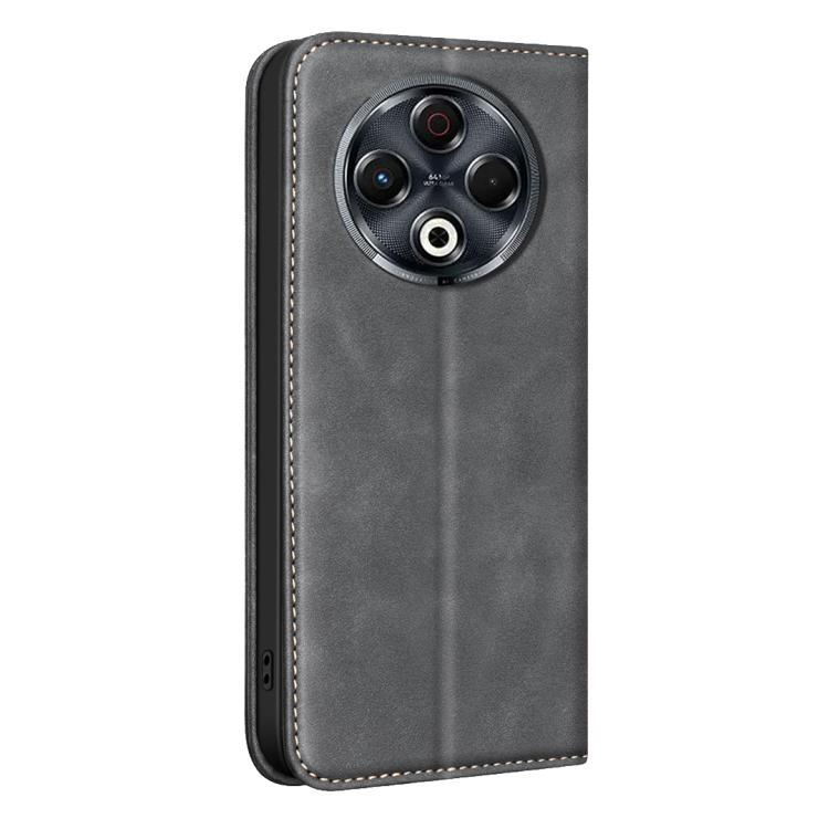For Tecno Spark 30 4G BINFEN COLOR Calfskin Texture Magnetic RFID Vegan Leather Phone Case