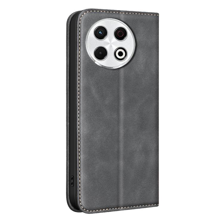 For Tecno Spark 30 Pro 4G BINFEN COLOR Calfskin Texture Magnetic RFID Vegan Leather Phone Case
