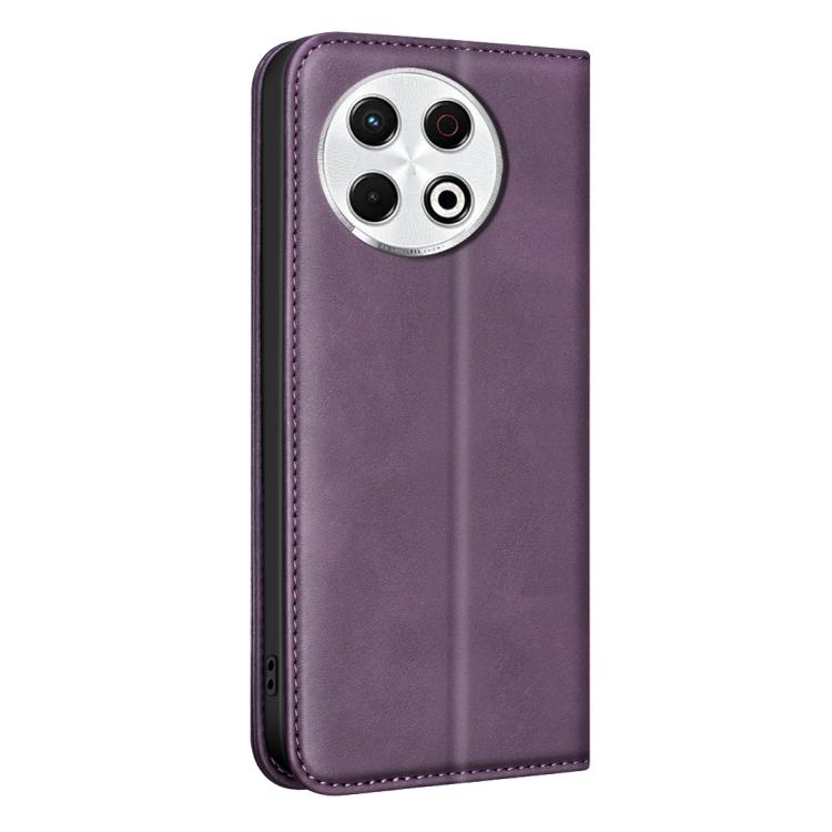 For Tecno Spark 30 Pro 4G BINFEN COLOR Calfskin Texture Magnetic RFID Vegan Leather Phone Case