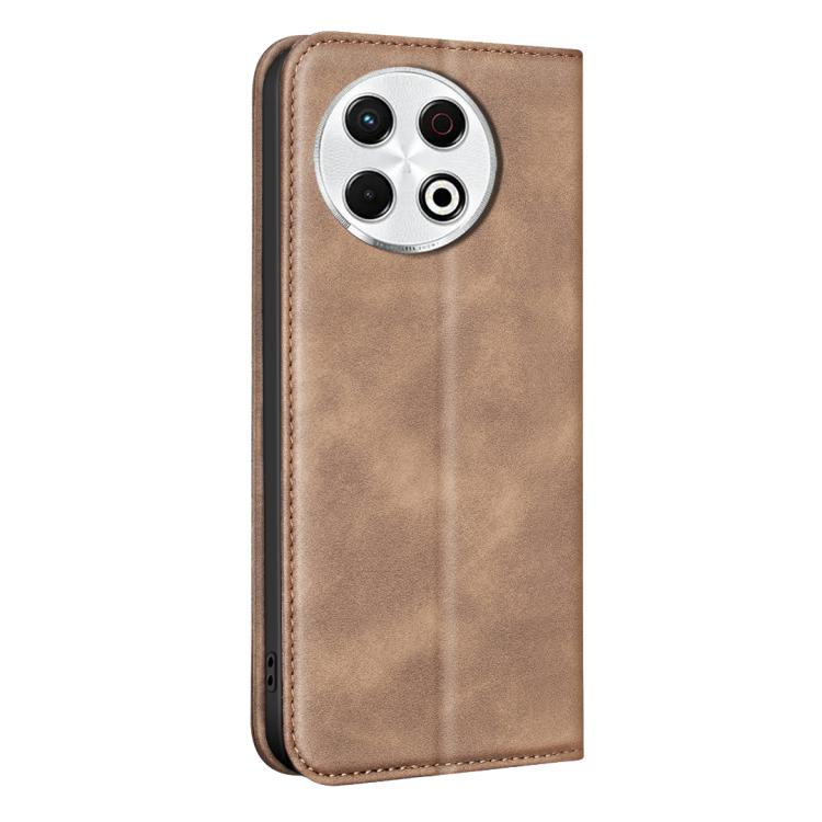 For Tecno Spark 30 Pro 4G BINFEN COLOR Calfskin Texture Magnetic RFID Vegan Leather Phone Case