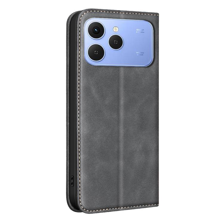 For Tecno Spark 40 4G BINFEN COLOR Calfskin Texture Magnetic RFID Vegan Leather Phone Case