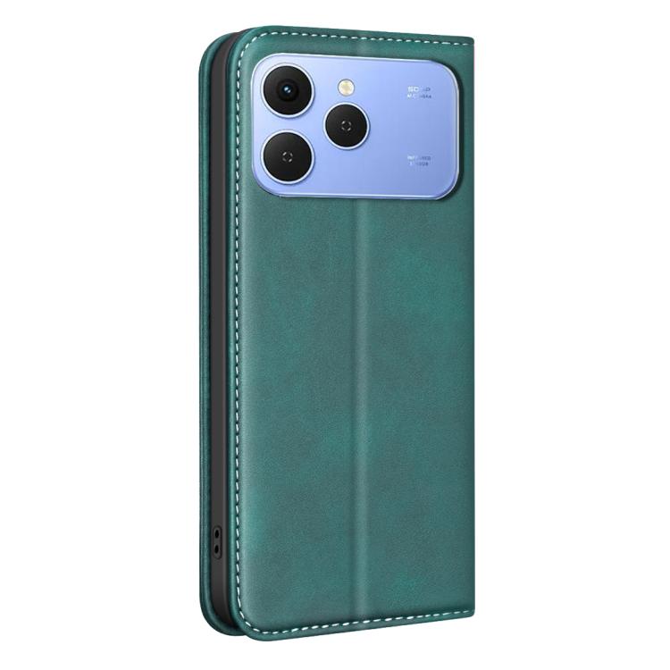 For Tecno Spark 40 4G BINFEN COLOR Calfskin Texture Magnetic RFID Vegan Leather Phone Case