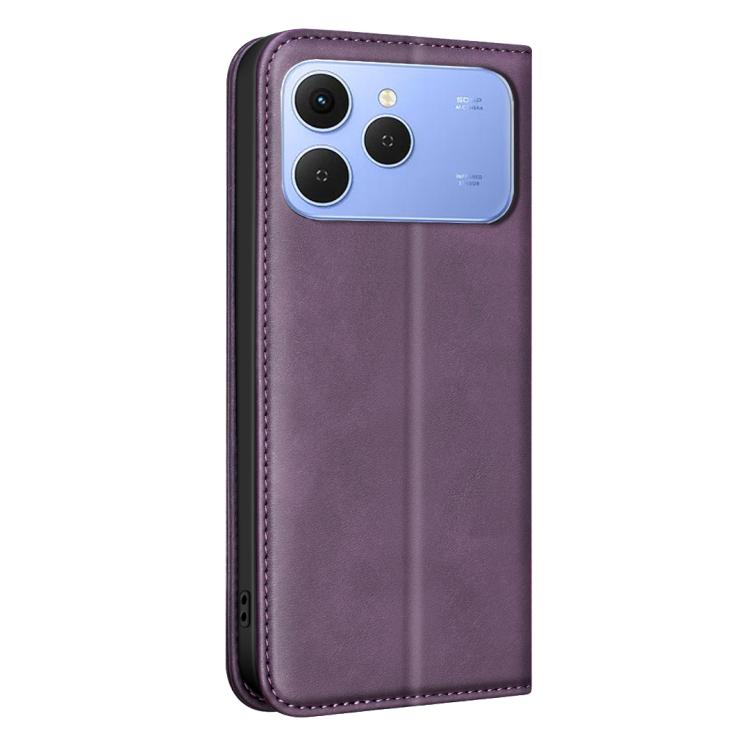 For Tecno Spark 40 4G BINFEN COLOR Calfskin Texture Magnetic RFID Vegan Leather Phone Case
