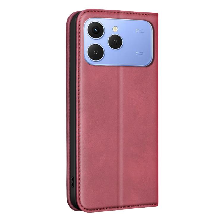 For Tecno Spark 40 4G BINFEN COLOR Calfskin Texture Magnetic RFID Vegan Leather Phone Case