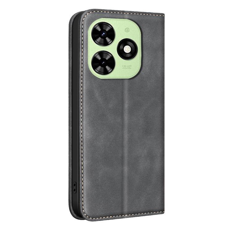 For Tecno Spark Go 2024 / Pop 8 BINFEN COLOR Calfskin Texture Magnetic RFID Vegan Leather Phone Case