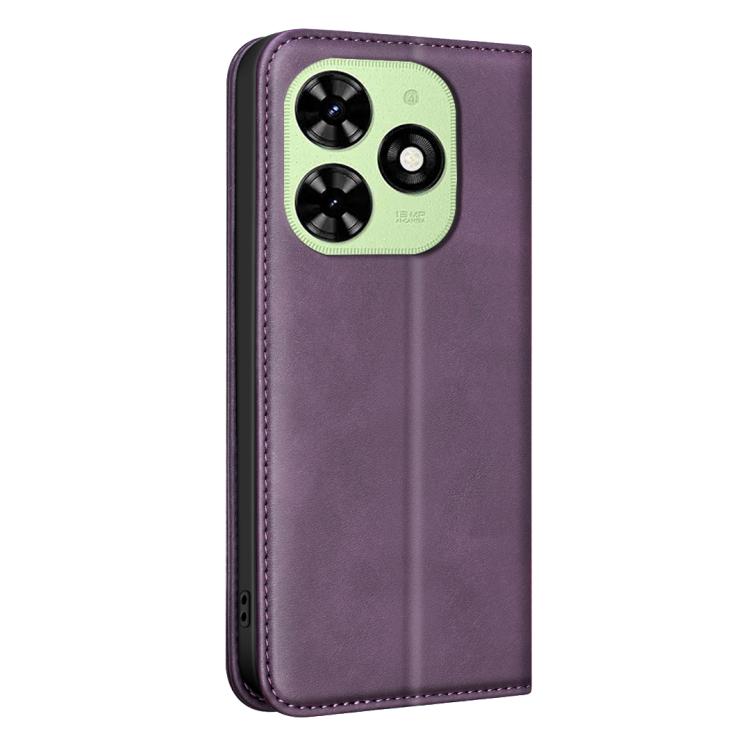 For Tecno Spark Go 2024 / Pop 8 BINFEN COLOR Calfskin Texture Magnetic RFID Vegan Leather Phone Case