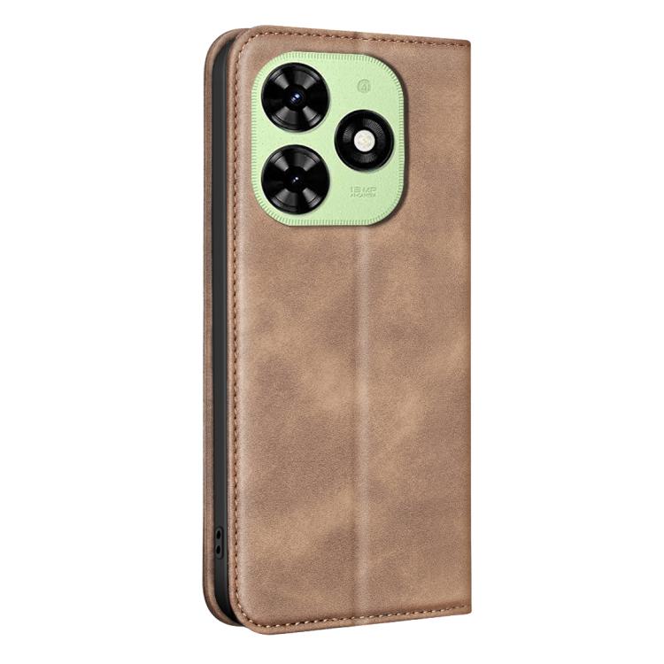 For Tecno Spark Go 2024 / Pop 8 BINFEN COLOR Calfskin Texture Magnetic RFID Vegan Leather Phone Case