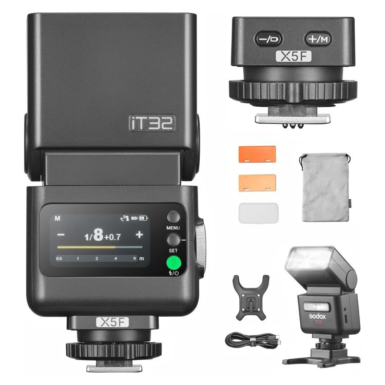 Godox iT32 iFlash Camera Flash & X5 TTL Wireless Flash Trigger For FUJIFILM - Black