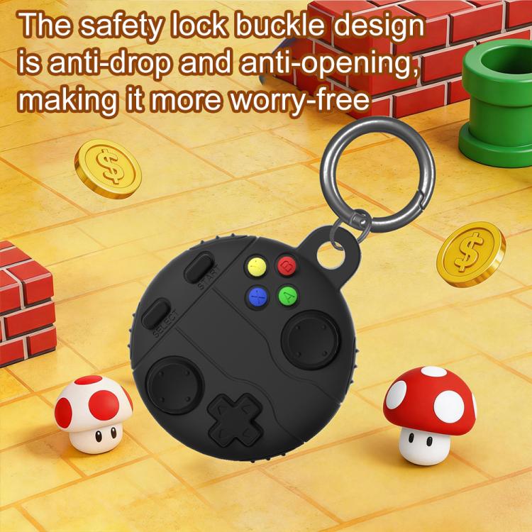 For AirTag 2nd Gen / 1st Gen XDcase Game Console Style Silicone Protective Case with Key Ring