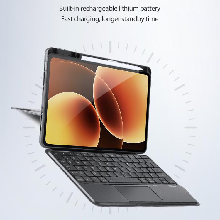 For Xiaomi Pad 8 / 8 Pro / 7 / 7 Pro DUX DUCIS DK Series Germany Layout Backlit Bluetooth Keyboard Case - Black