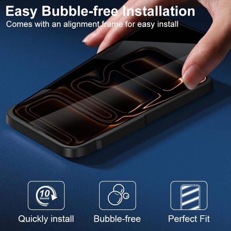 For iPhone 17 XDcase 2 Pairs Anti-Peep Tempered Glass Screen Protector + Silkscreen Lens Protector