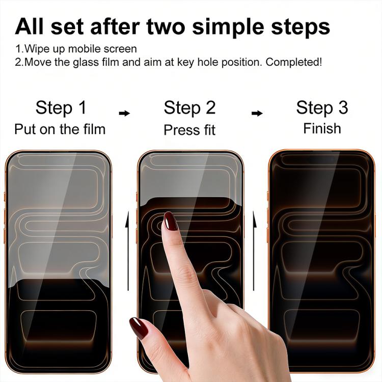 For iPhone 17 Pro Max XDcase 2 Pairs Anti-Peep Tempered Glass Screen Protector + Silkscreen Lens Protector