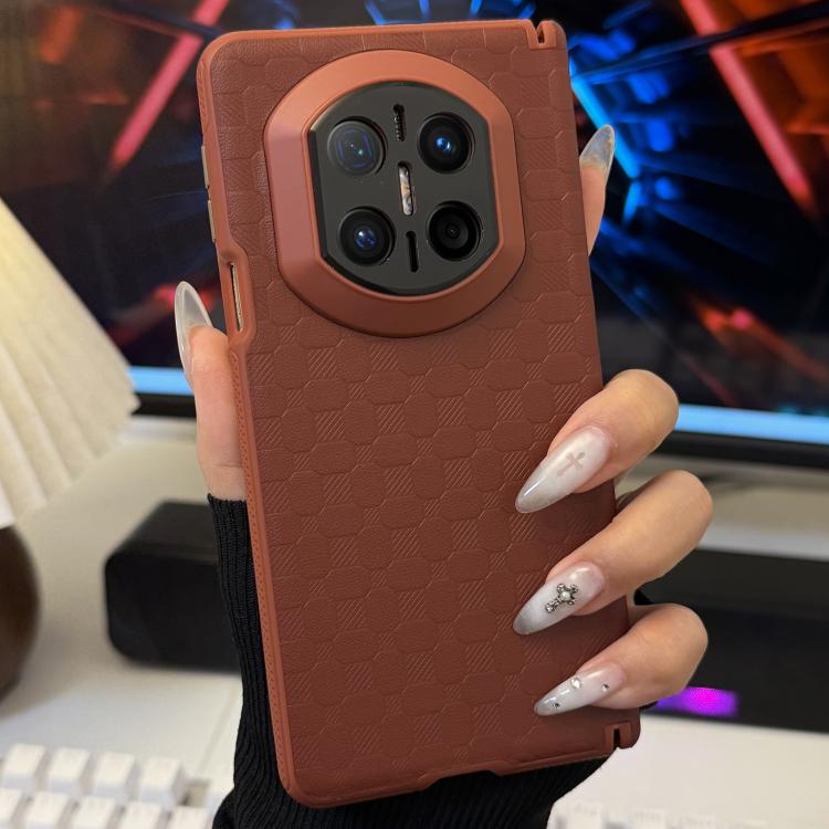 For Huawei Mate X6 Double Axis Soft Edge Square Grid Pattern Phone Case