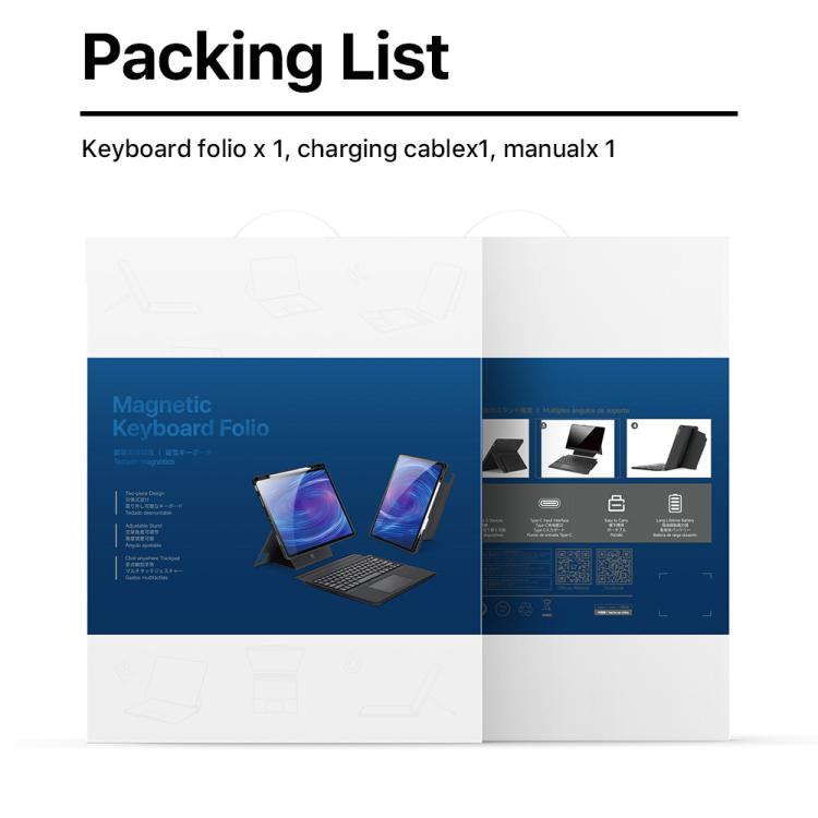 For Xiaomi Pad 6 / 6 Pro DUX DUCIS DK Series Portuguese Layout Backlit Bluetooth Keyboard Case - Black