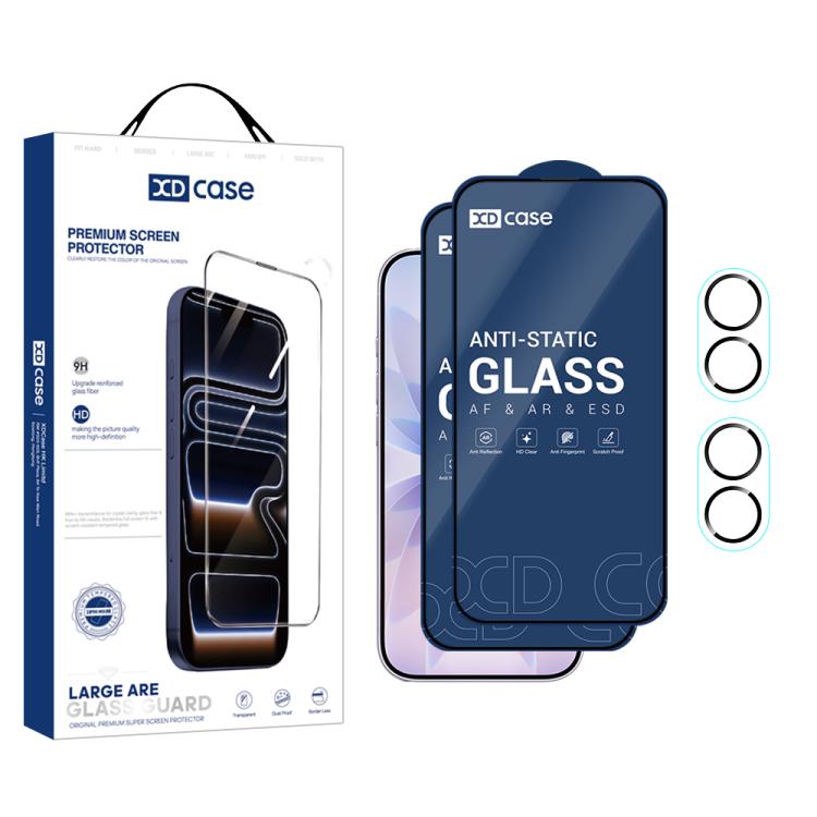 For iPhone 17 XDcase 2 Pairs HD Tempered Glass Screen Protector + Silkscreen Lens Protector