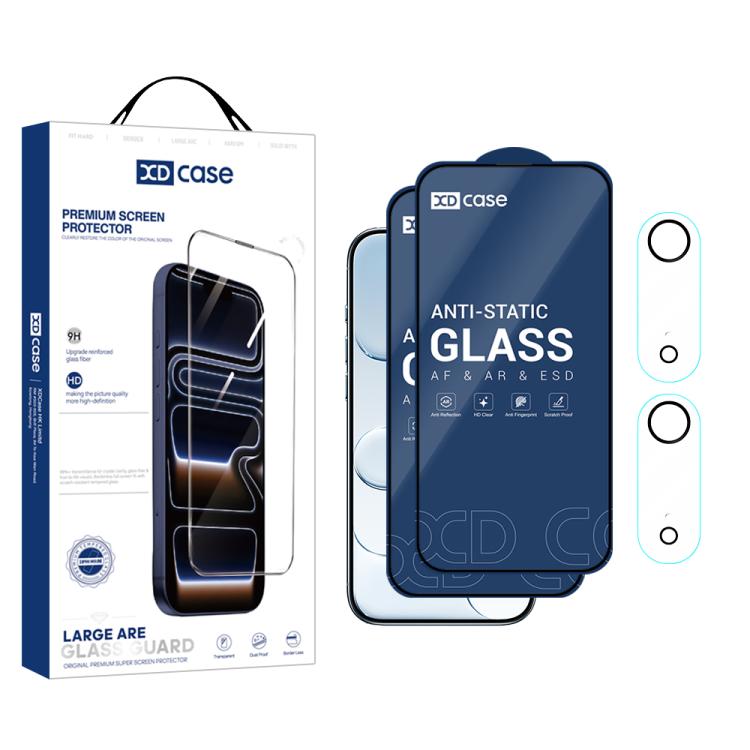 For iPhone Air XDcase 2 Pairs HD Tempered Glass Screen Protector + Silkscreen Lens Protector