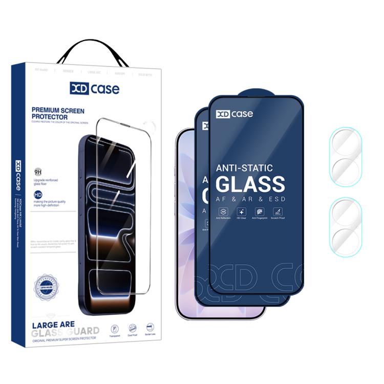 For iPhone 17 XDcase 2 Pairs HD Tempered Glass Screen Protector + Transparent Lens Protector