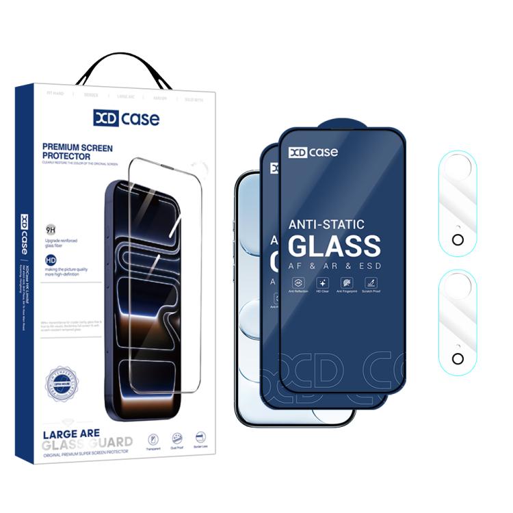 For iPhone Air XDcase 2 Pairs HD Tempered Glass Screen Protector + Transparent Lens Protector