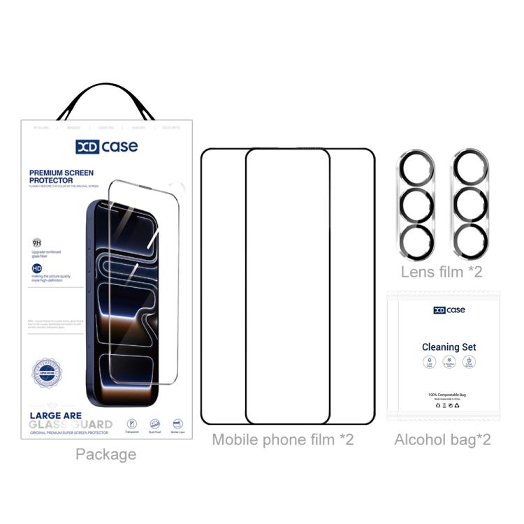 For Galaxy S26+ 5G XDcase 2 Pairs HD Tempered Glass Screen Protector + Silkscreen Lens Protector