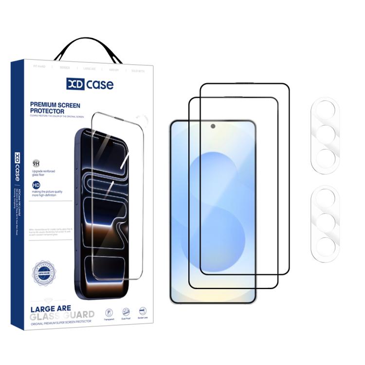 For Galaxy S26+ 5G XDcase 2 Pairs HD Tempered Glass Screen Protector + Transparent Lens Protector