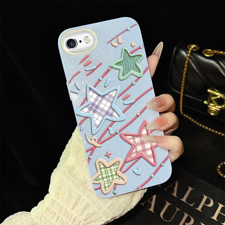 For iPhone 6 / 6s Stars Pattern IMD Glitter PC Hybrid TPU Phone Case