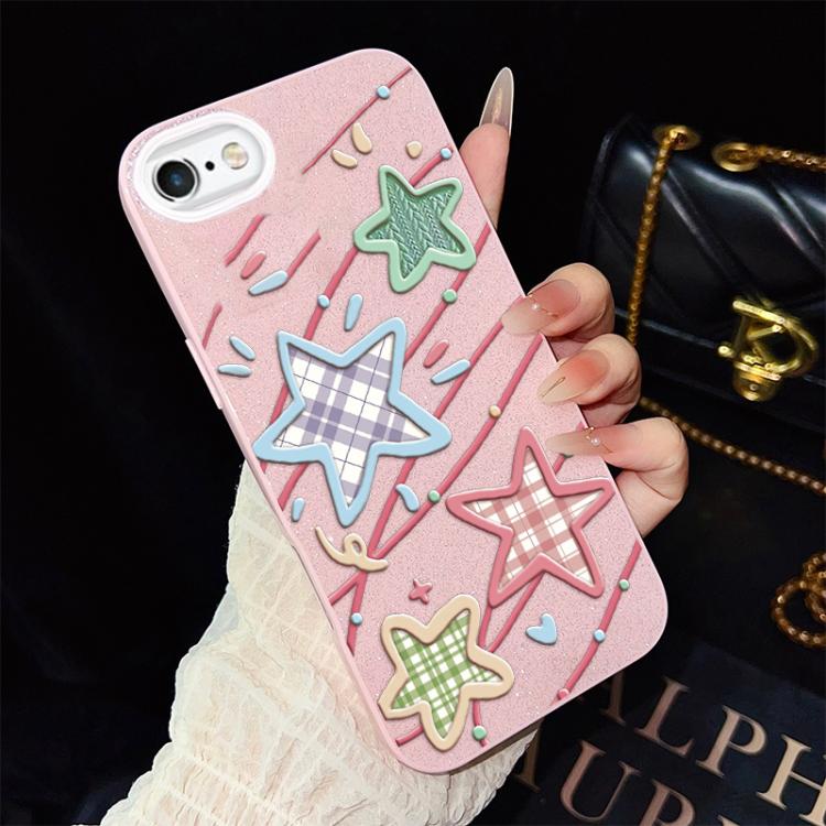 For iPhone 6 / 6s Stars Pattern IMD Glitter PC Hybrid TPU Phone Case
