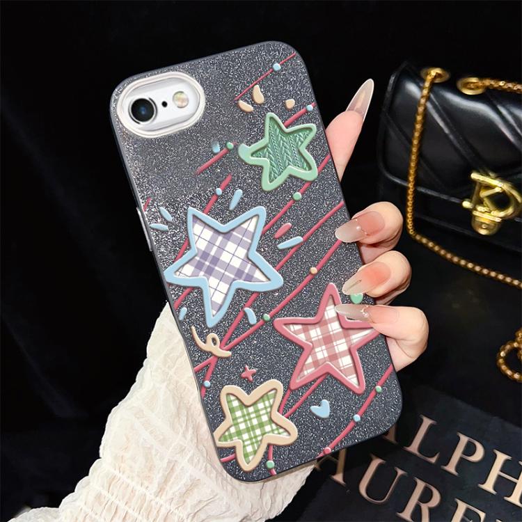For iPhone 6 Plus / 6s Plus Stars Pattern IMD Glitter PC Hybrid TPU Phone Case