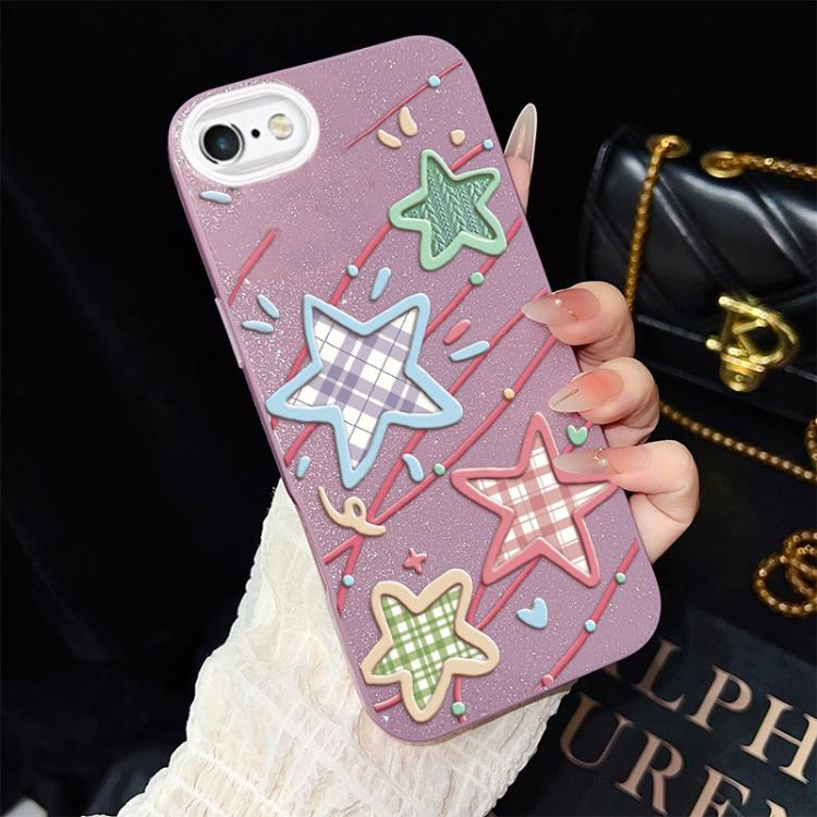 For iPhone 6 Plus / 6s Plus Stars Pattern IMD Glitter PC Hybrid TPU Phone Case