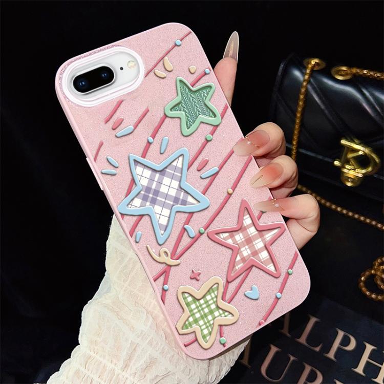 For iPhone 8 Plus / 7 Plus Stars Pattern IMD Glitter PC Hybrid TPU Phone Case