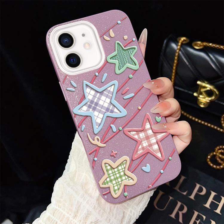 For iPhone 11 Stars Pattern IMD Glitter PC Hybrid TPU Phone Case