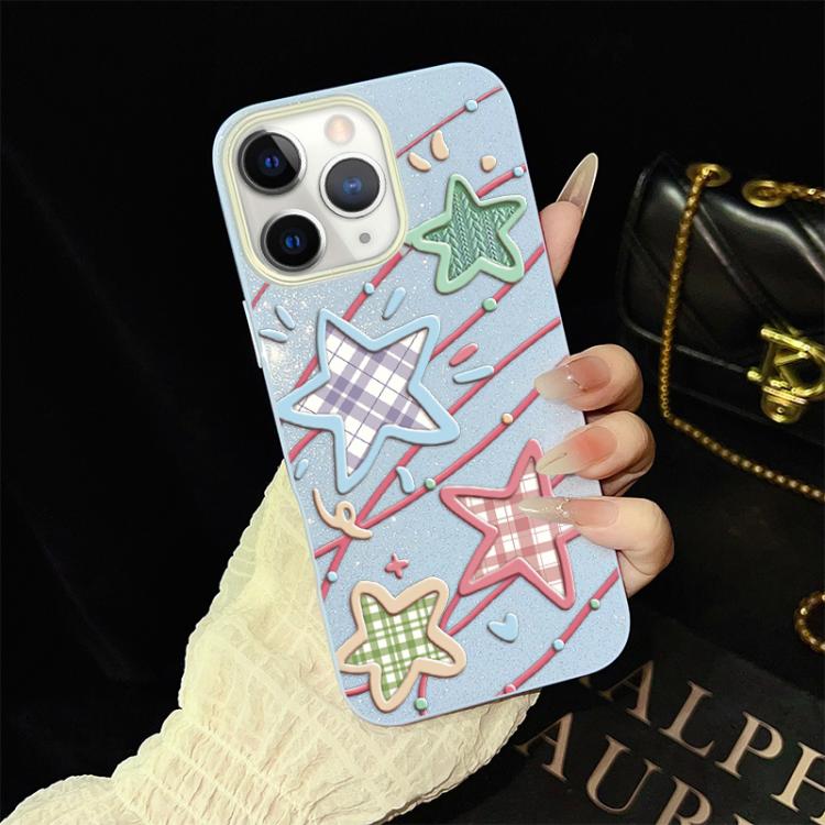 For iPhone 11 Pro Stars Pattern IMD Glitter PC Hybrid TPU Phone Case