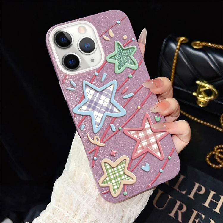 For iPhone 11 Pro Stars Pattern IMD Glitter PC Hybrid TPU Phone Case