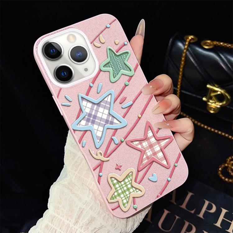 For iPhone 11 Pro Max Stars Pattern IMD Glitter PC Hybrid TPU Phone Case